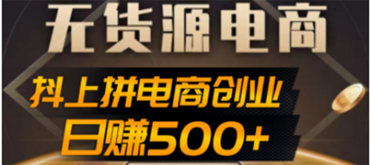 抖上拼无货源电商创业项目、外面收费12800，日赚500+的案例解析参考-凌耘闲说