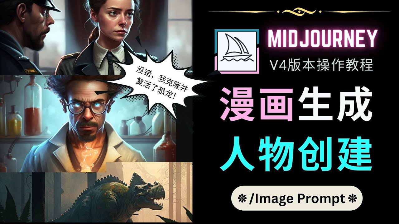 Midjourney V4版本操作教程：2个简单参数，完成漫画生成，人物创建-凌耘闲说