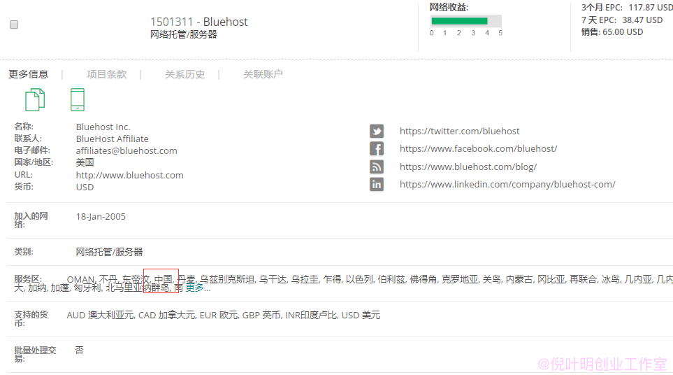 图片[4]-倪叶明：推广bluehost主机项目，一单佣金65美金一个月挣1万美金-阿灿说钱