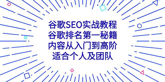 谷歌SEO实战教程：谷歌排名第一秘籍，内容从入门到高阶，适合个人及团队-凌耘闲说