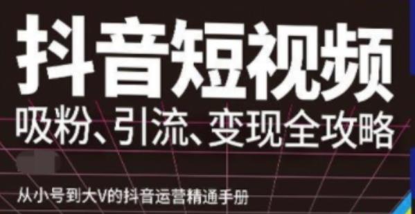 抖音视频号高级实操与理论课程：吸粉、引流、变现全攻略，从小号到大V的抖音运营精通手册-凌耘闲说