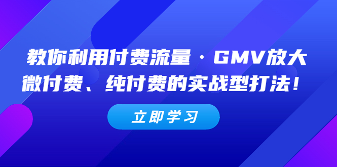 教你利用付费流量·GMV放大，微付费、纯付费的实战型打法！-凌耘闲说