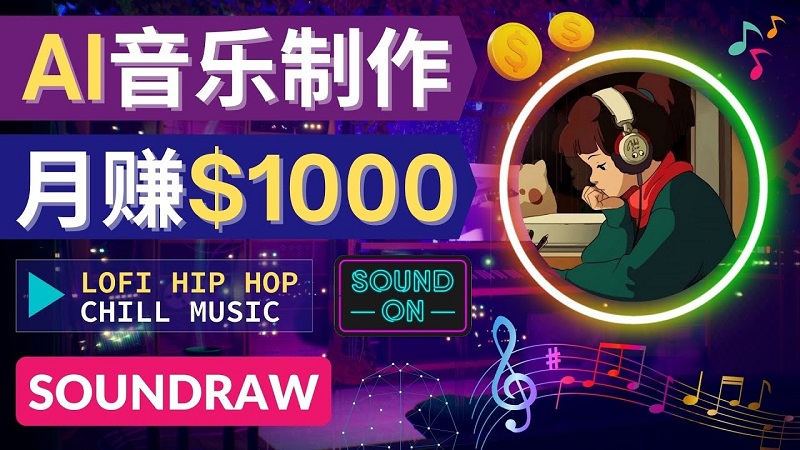 无需任何音乐基础： 使用AI软件制作Lofi Hip Hop Chill Music 月赚1000美元-凌耘闲说