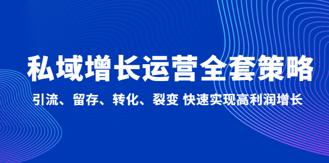 私域增长运营全套策略：引流、留存、转化、裂变 快速实现高利润增长-凌耘闲说