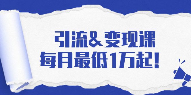 引流&变现课：分享一整套流量方法以及各个渠道收入，每月最低1万起！-凌耘闲说