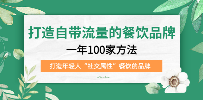 打造自带流量的餐饮品牌：一年100家方法 打造年轻人“社交属性”餐饮的品牌-凌耘闲说