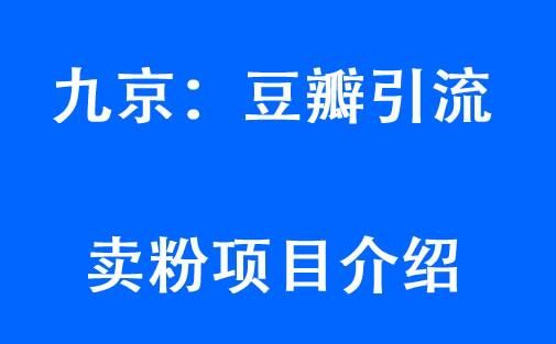 九京豆瓣引流6.0，操作豆瓣引流卖粉项目-凌耘闲说