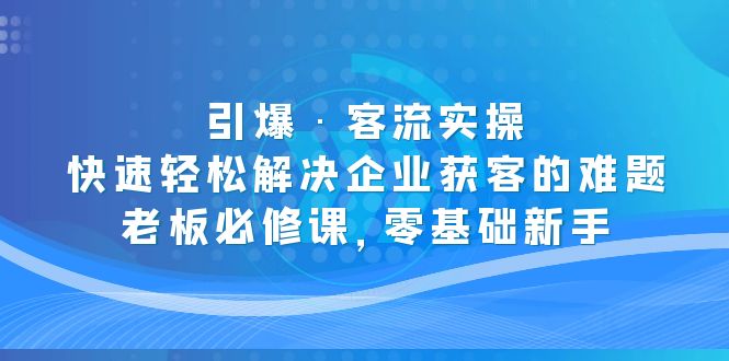 引爆·客流实操：快速轻松解决企业获客的难题，老板必修课，零基础新手插图