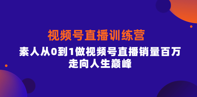 行动派·视频号直播训练营，素人从0到1做视频号直播销量百万，走向人生巅峰-凌耘闲说