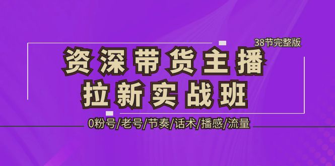 资深·带货主播拉新实战班，0粉号/老号/节奏/话术/播感/流量-38节完整版-凌耘闲说