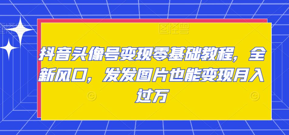 抖音头像号变现零基础教程，全新风口，发发图片也能变现月入过万-凌耘闲说