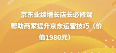 京东业绩增长店长必修课：帮助商家提升京东运营技巧（价值1980元）-凌耘闲说