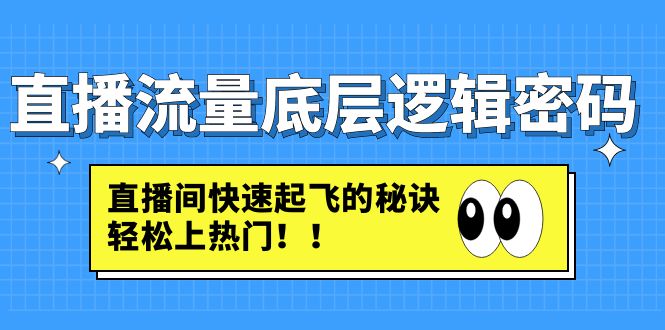 直播流量底层逻辑密码：直播间快速起飞的秘诀，轻松上热门-凌耘闲说