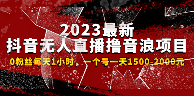 2023最新抖音无人直播撸音浪项目，0粉丝每天1小时，一个号一天1500-2000元-凌耘闲说