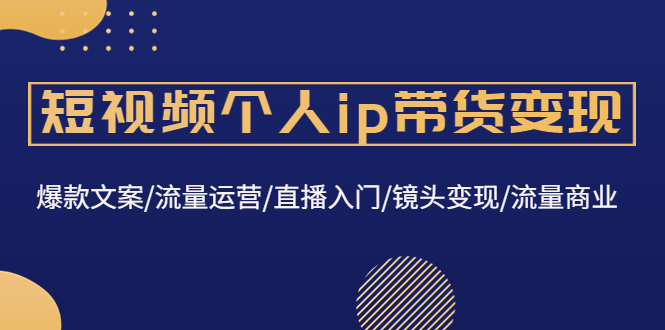 短视频个人ip带货变现：爆款文案/流量运营/直播入门/镜头变现/流量商业-凌耘闲说