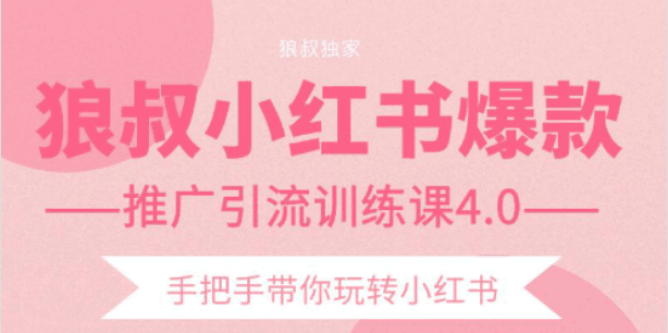 狼叔小红书爆款推广引流训练课4.0，手把手带你玩转小红书-凌耘闲说