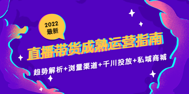 2022最新直播带货成熟运营指南：趋势解析+浏量渠道+千川投放+私域商城-凌耘闲说