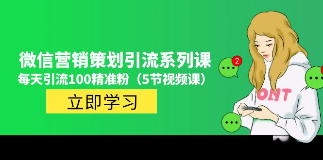 2023微信营销策划引流系列课，每天引流100精准粉（5节视频课）-凌耘闲说