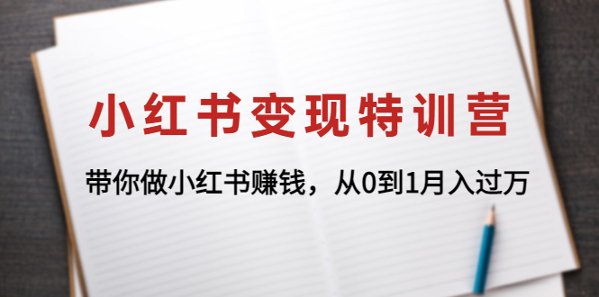 小红书变现特训营：带你做小红书赚钱，从0到1月入过万-凌耘闲说