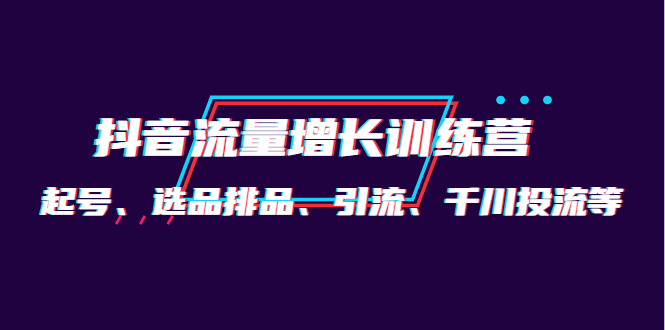 月销1.6亿实操团队·抖音流量增长训练营：起号、选品排品、引流 千川投流等-凌耘闲说