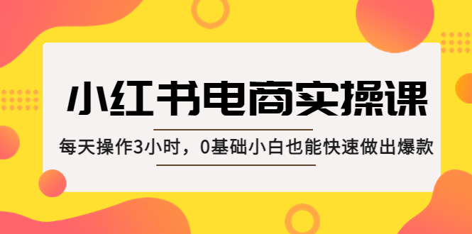 小红书·电商实操课：每天操作3小时，0基础小白也能快速做出爆款！-凌耘闲说